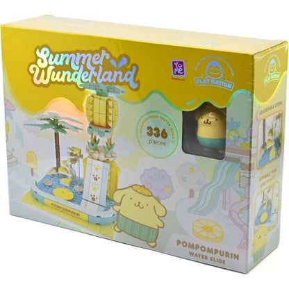 Hello Kitty -  and Friends - YuMe Blocks Summer Wunderland - Pompompurin Water Slide 336 Pieces