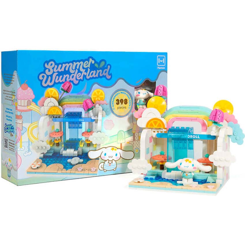 Hello Kitty -  and Friends - YuMe Blocks Summer Wunderland - Cinnamoroll Wave Pool Cafe 398 Pieces