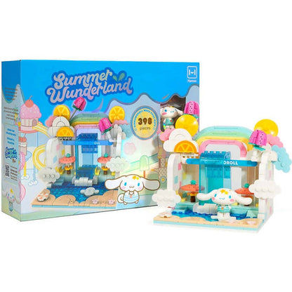 Hello Kitty -  and Friends - YuMe Blocks Summer Wunderland - Cinnamoroll Wave Pool Cafe 398 Pieces