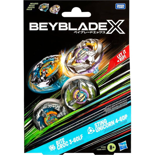 Beyblade -  X - Bite Croc 3-60LF and Sting Unicorn 4-60P Top Dual Pack Set