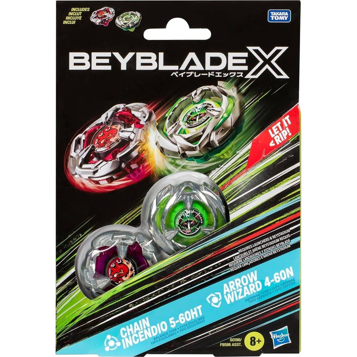 Beyblade -  X - Chain Incendio 5-60HT and Arrow Wizard 4-60N