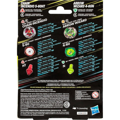 Beyblade -  X - Chain Incendio 5-60HT and Arrow Wizard 4-60N