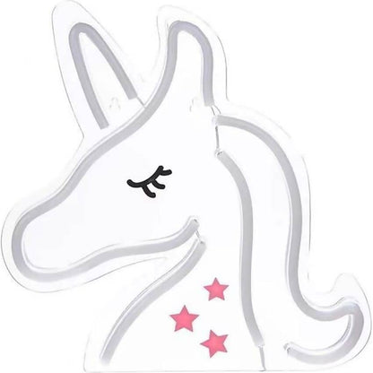 Cotton Candy - Unicorn LED Neon Light Wall Sign Pink & White 36 x 28cm USB Powered
