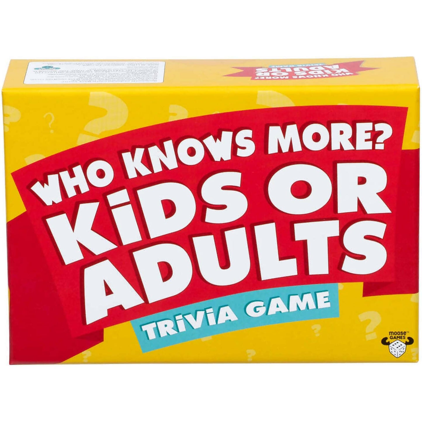 Moose -  Games - Who Knows More? Kids or Adults Trivia Card Game