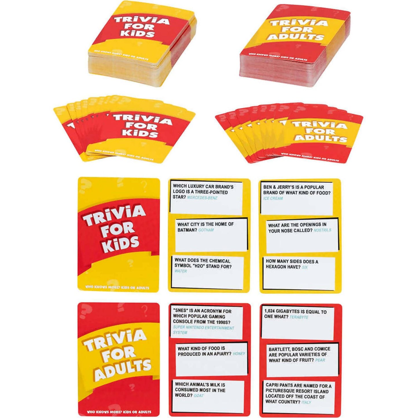 Moose -  Games - Who Knows More? Kids or Adults Trivia Card Game