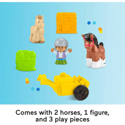 Fisher-Price - Little People Friendly Horses Stable Toddler Playset with Sounds - Mattel