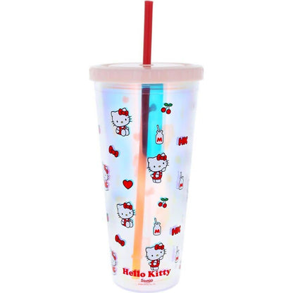 Hello Kitty - And Friends - Pretty In Pink 20cm Beaker & Straw - Jasnor