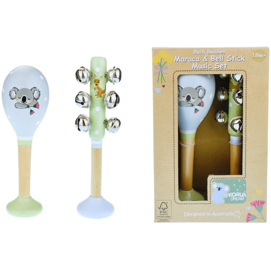 Koala Dream - Bush Buddies Australian Animals Maraca & Bell Stick Set