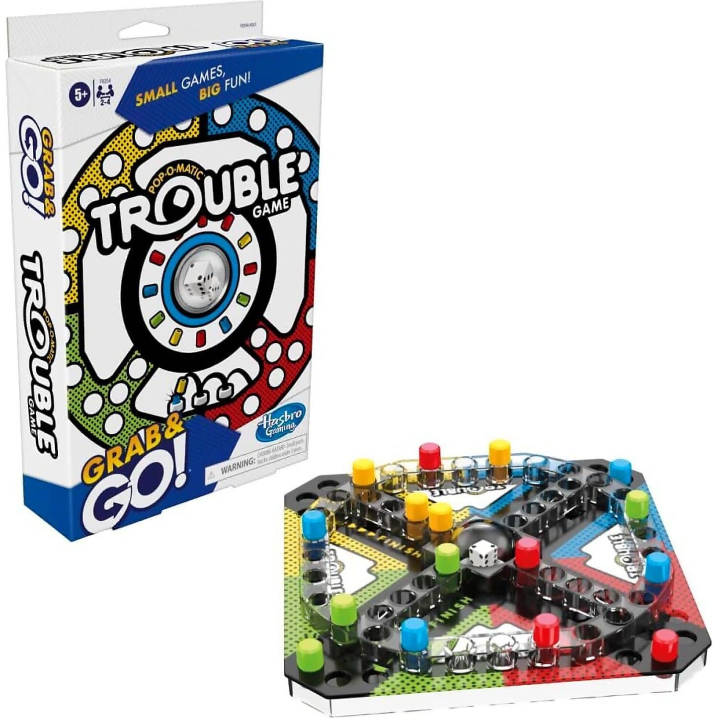Hasbro -  Gaming - Trouble Grab & Go! Portable Travel Board Game
