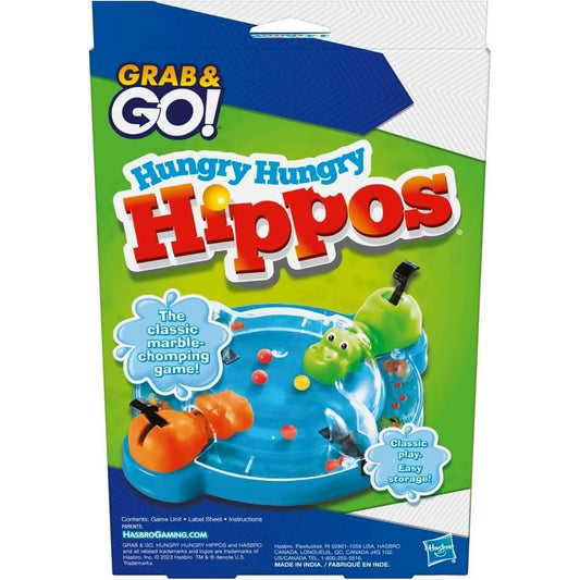 Hasbro -  Gaming - Hungry Hungry Hippo Grab & Go! Portable Travel Board Game