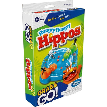 Hasbro -  Gaming - Hungry Hungry Hippo Grab & Go! Portable Travel Board Game