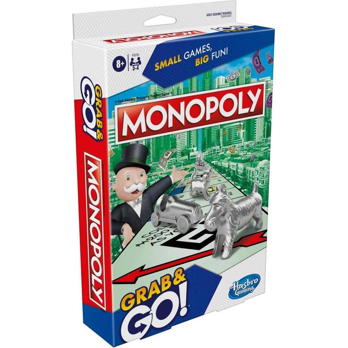 Hasbro -  Gaming - Monopoly Grab & Go! Portable Travel Board Game