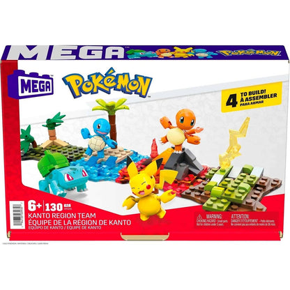 MEGA - Pokemon Building Toy Kit Kanto Region Team With 4 Figures 130 Pieces