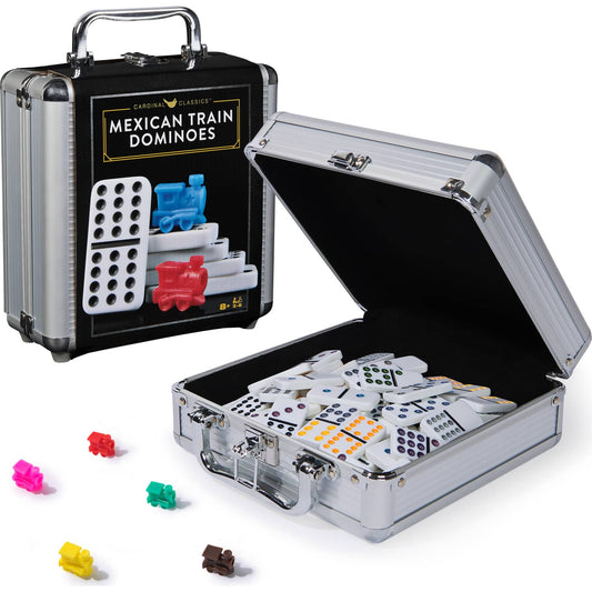 Cardinal -  Classics - Mexican Train Dominoes Set in Carry Case - Spin Master Games