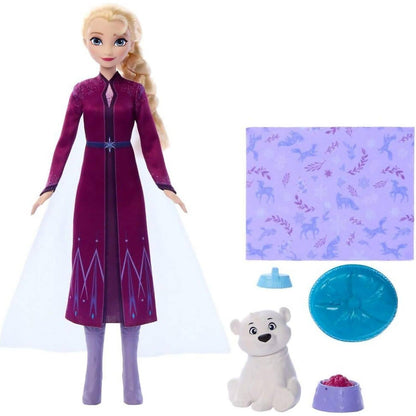 Disney -  Frozen - Elsa Fashion Doll & Polar Bear Cub Figure With 4 Nurturing Accessories