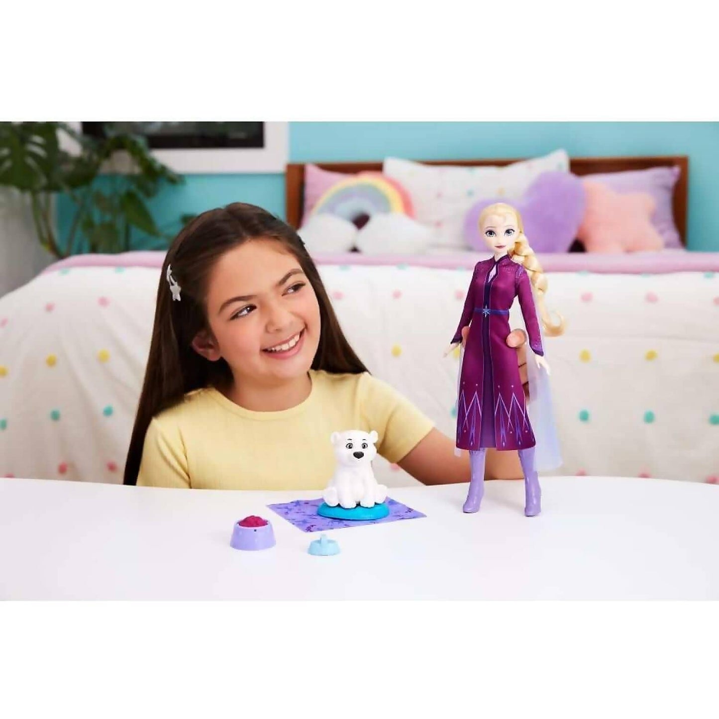 Disney -  Frozen - Elsa Fashion Doll & Polar Bear Cub Figure With 4 Nurturing Accessories