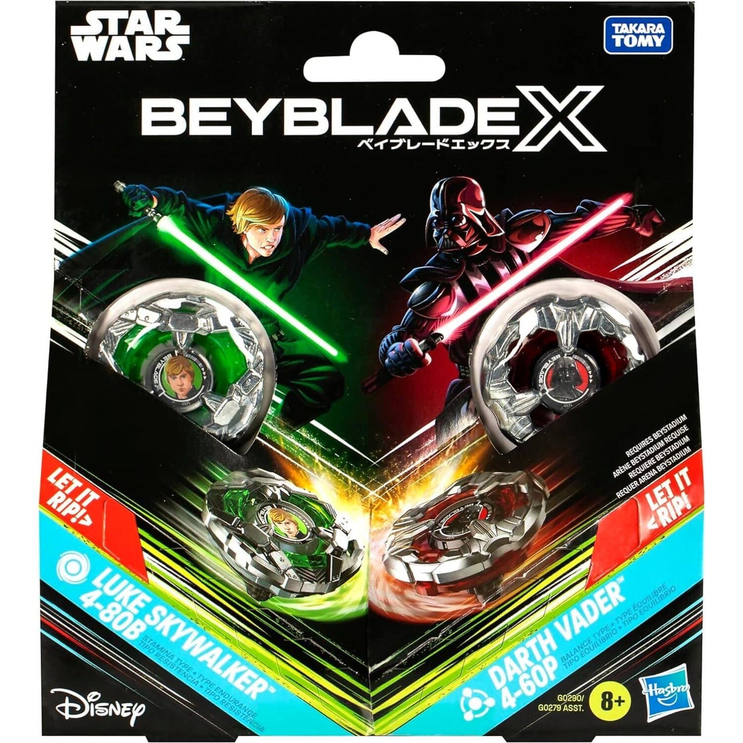 Beyblade -  X - Star Wars - Luke Skywalker 4-80B vs Darth Vader 4-60P Multipack Set