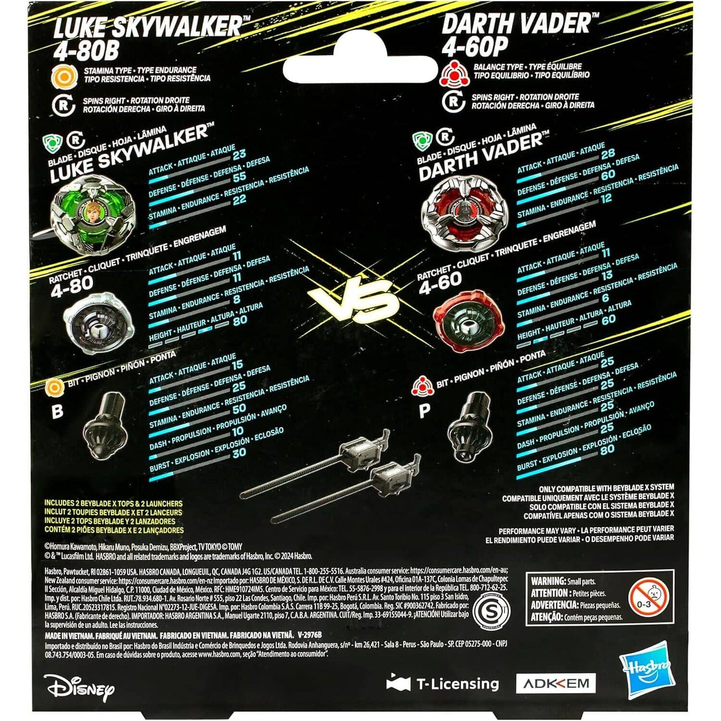 Beyblade -  X - Star Wars - Luke Skywalker 4-80B vs Darth Vader 4-60P Multipack Set