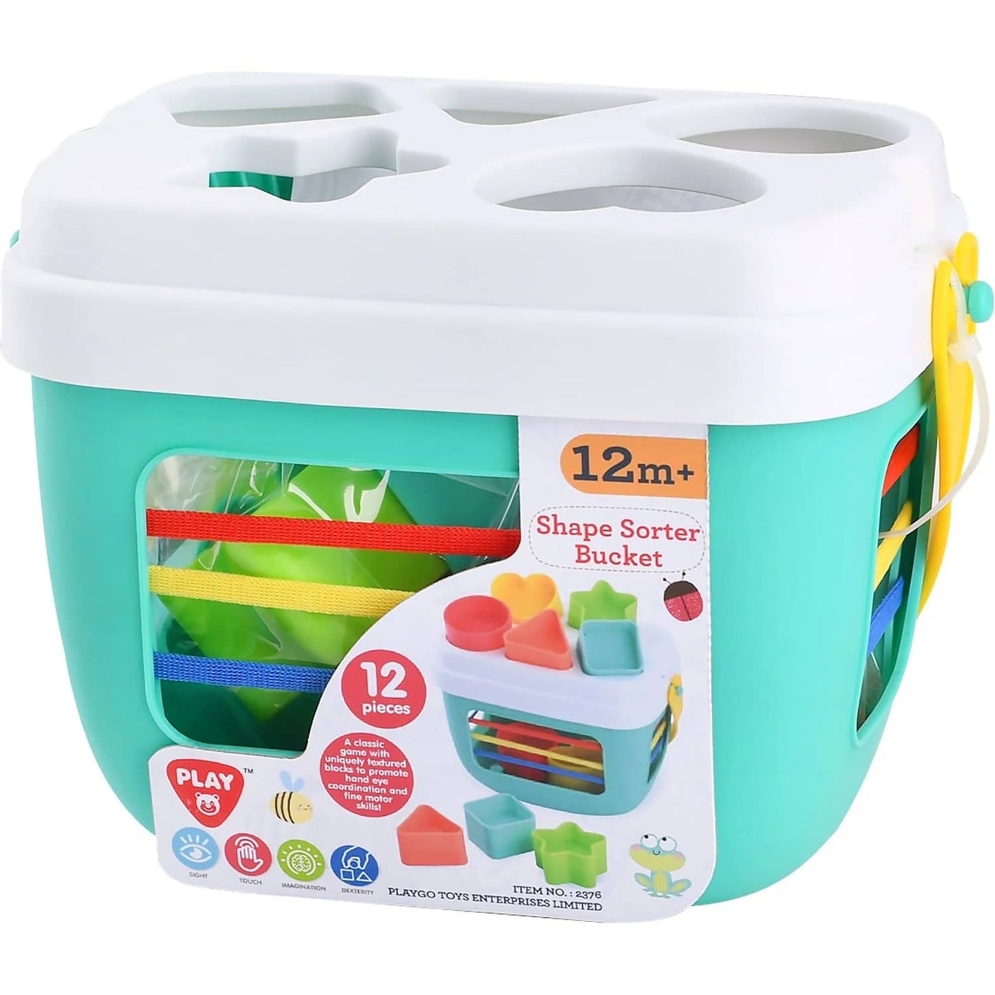 Playgo Toys Ent. Ltd  -  Shape Sorter Bucket 12 Pcs
