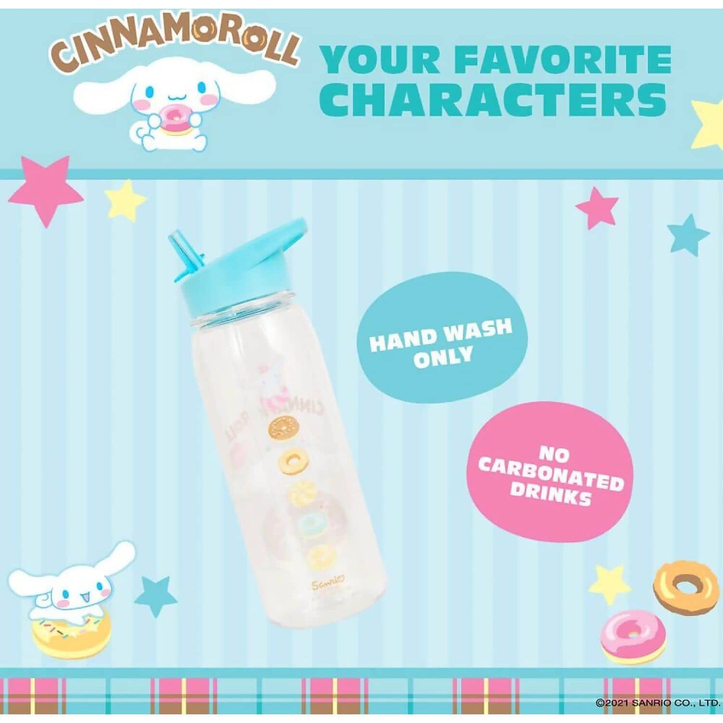 Hello Kitty -  and Friends - Cinnamoroll Flip Top Bottle 700ml - Jasnor