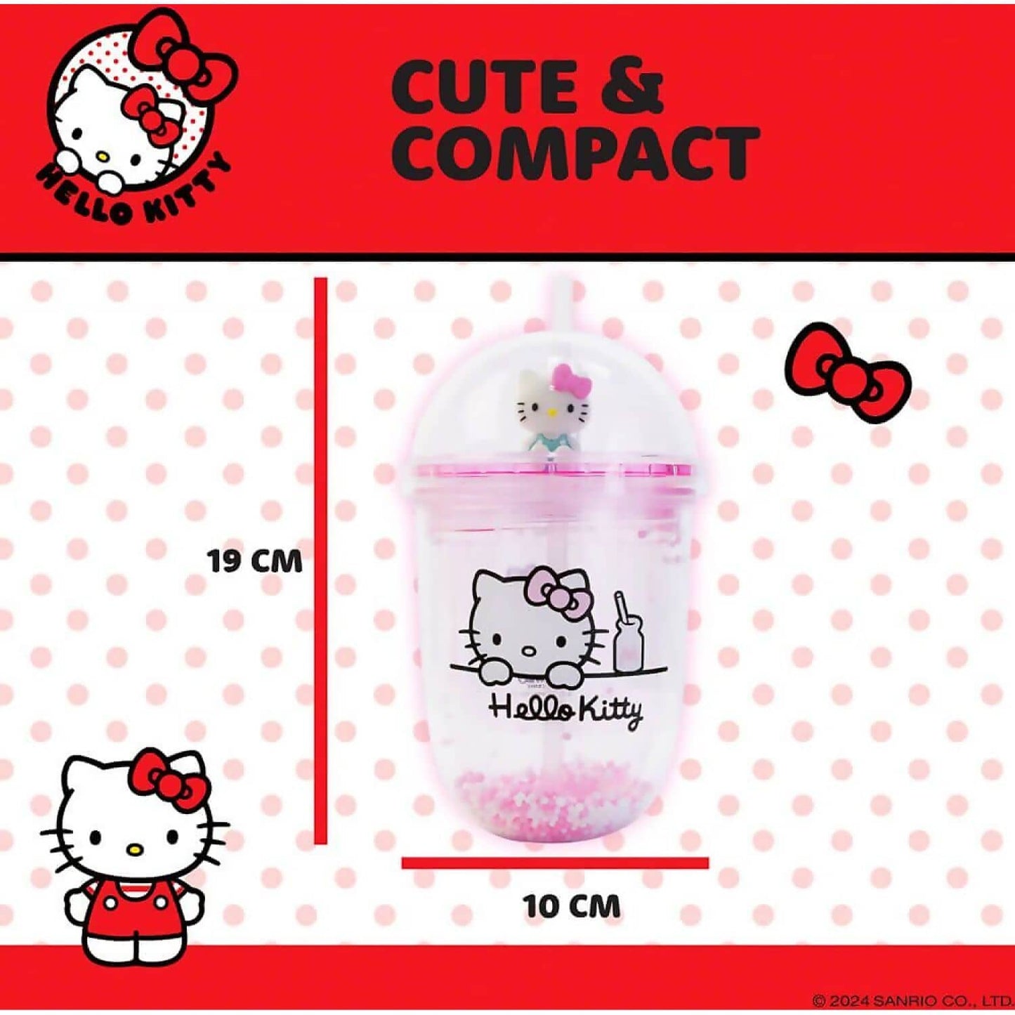 Hello Kitty -  and Friends - Hello Kitty Boba Cup 350ml - Jasnor
