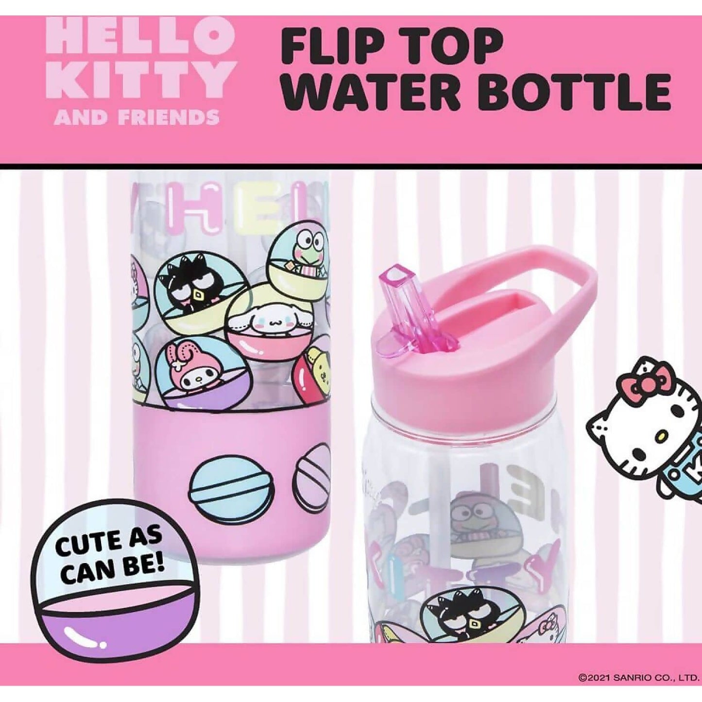 Hello Kitty -  and Friends - Hello Kitty Flip Top Bottle 650ml - Jasnor