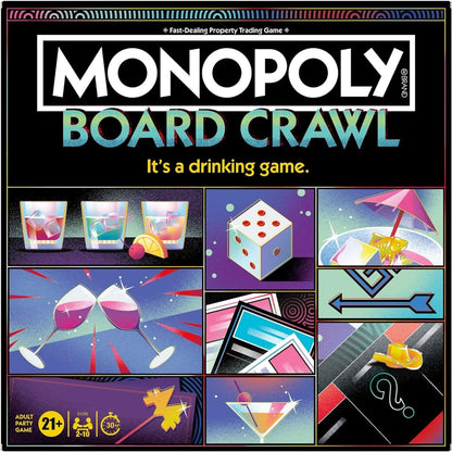 Hasbro -  Gaming - Monopoly Board Crawl Party Drinking Game for Adults