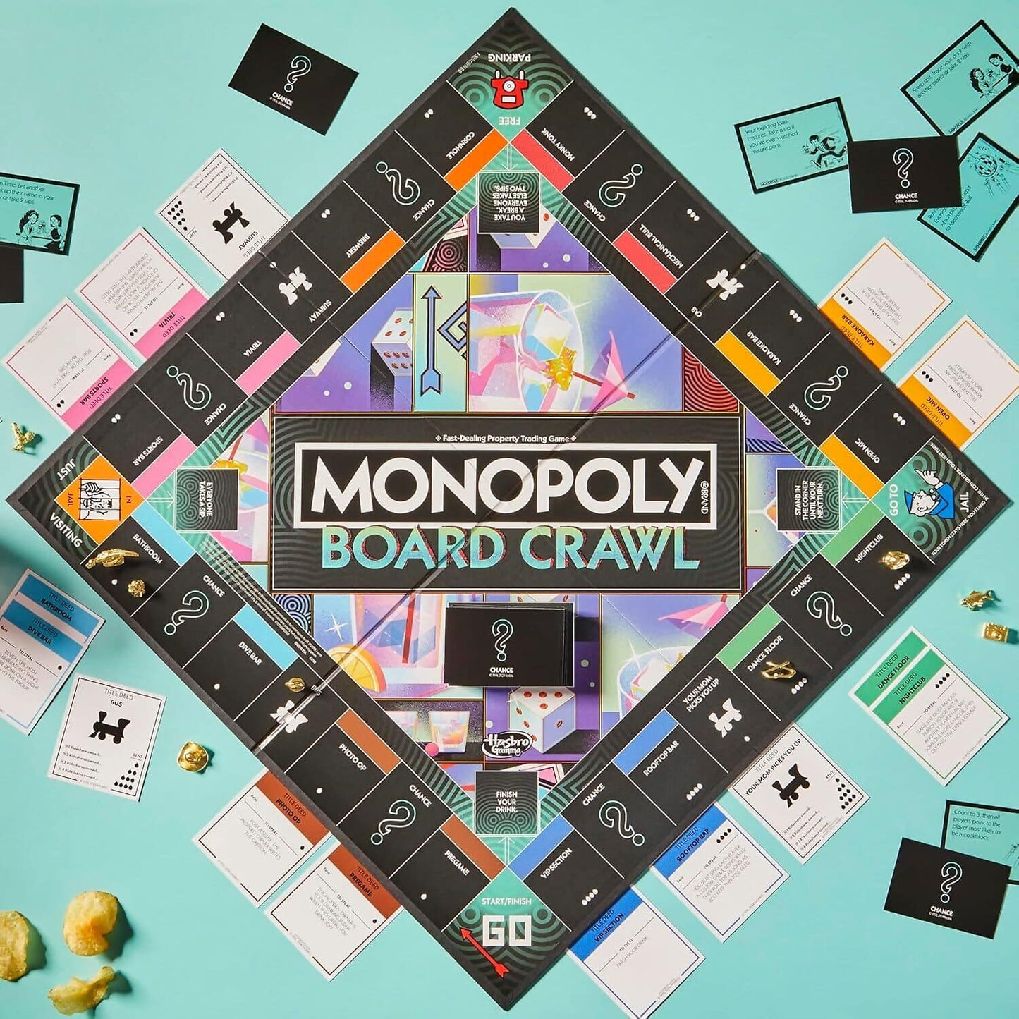 Hasbro -  Gaming - Monopoly Board Crawl Party Drinking Game for Adults