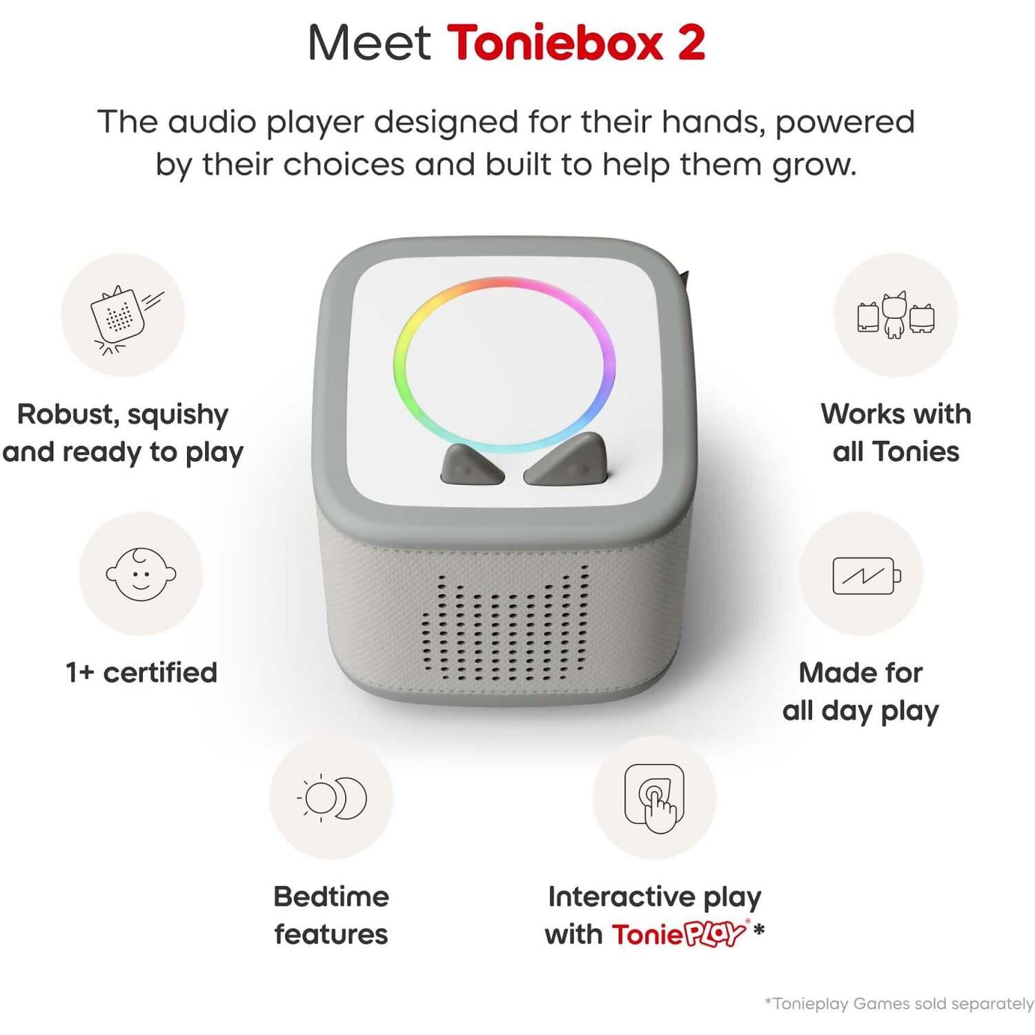 Tonies - Toniebox 2 Creative Tonie Rubie Starter Set - Moon Grey