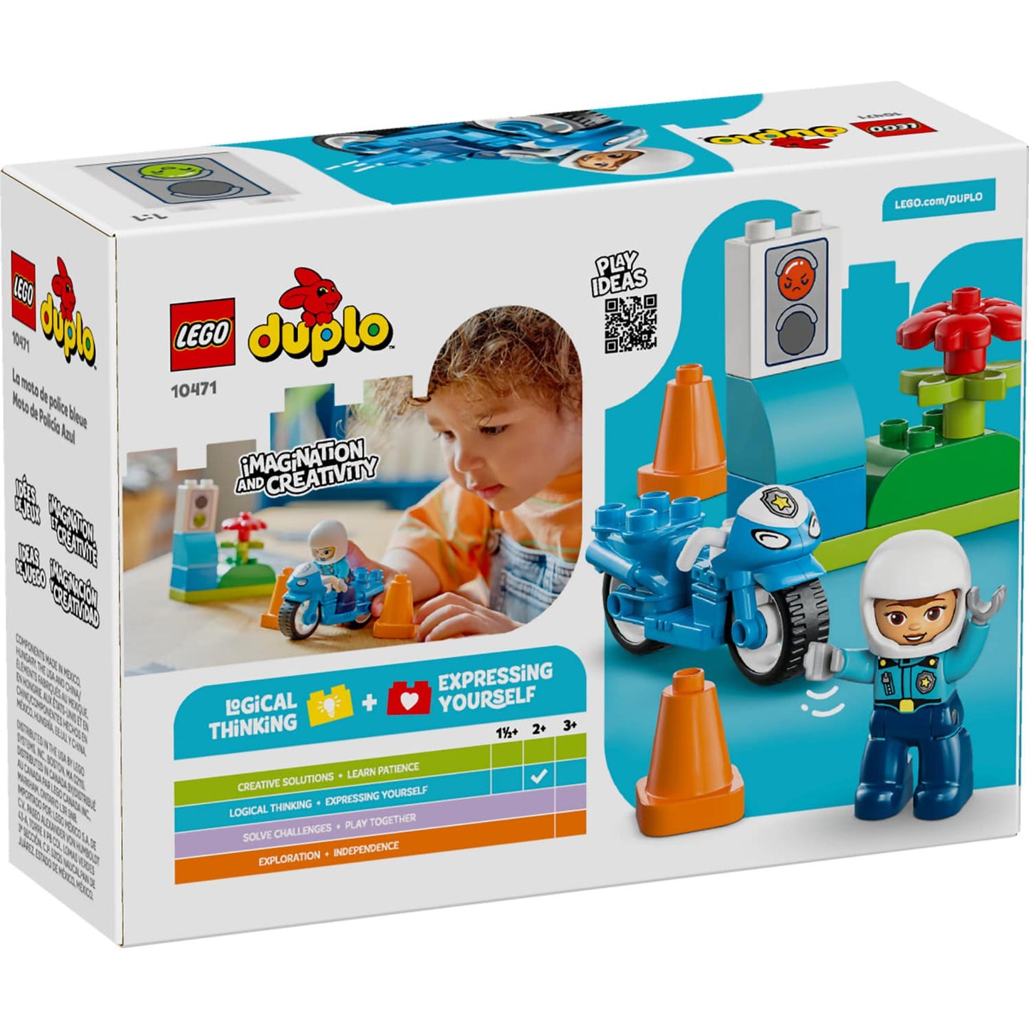 LEGO 10471 Blue Police Motorcycle - Duplo