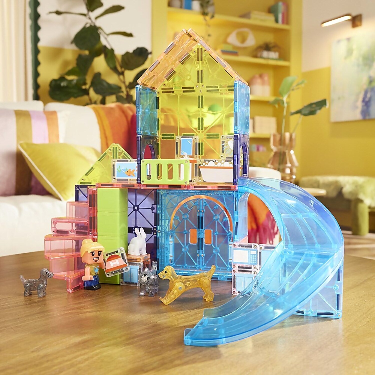 Magna-Tiles - Pet Playhouse 50pce Magnetic Construction Set - Johnco