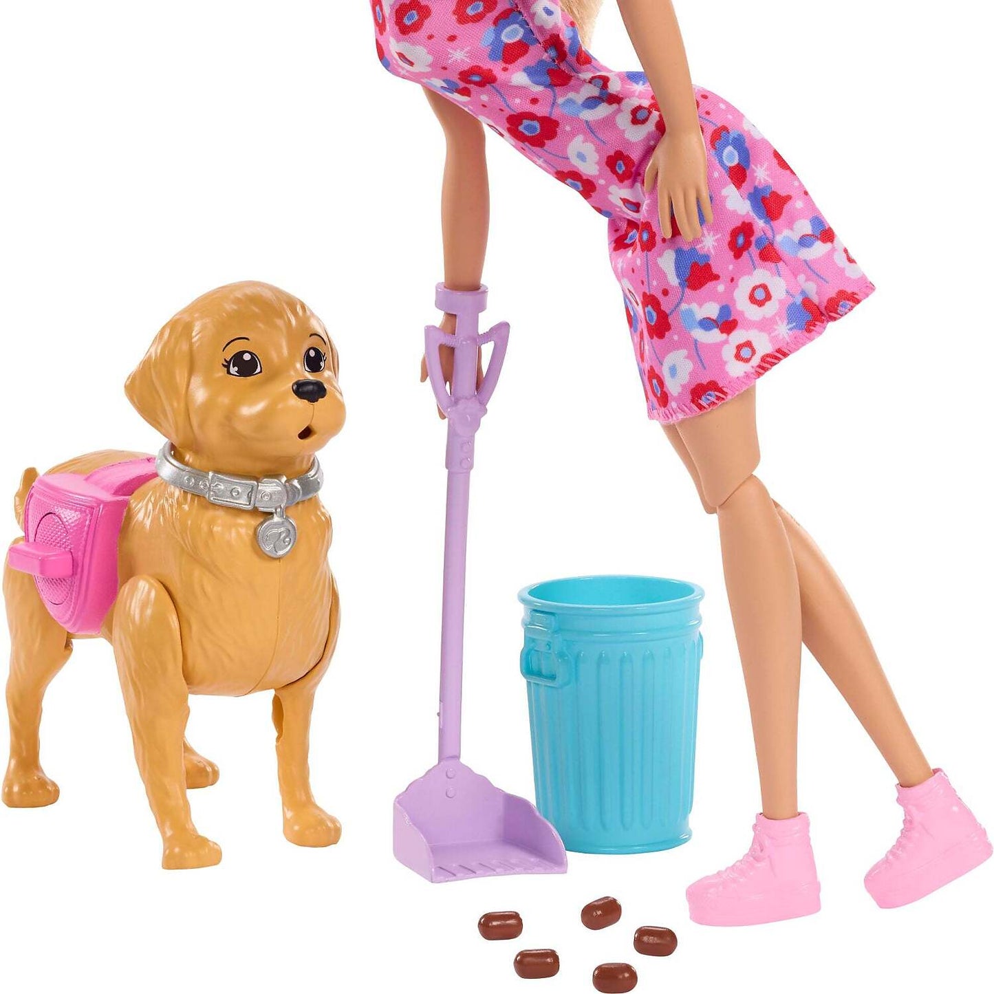 Barbie - Family & Friends Barbie Malibu Walk & Potty Pup Doll - Mattel