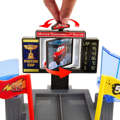 Disney -  Pixar - Cars Piston Cup Stunting Speedway Track Playset with Lightning Mcqueen Toy Car - Mattel