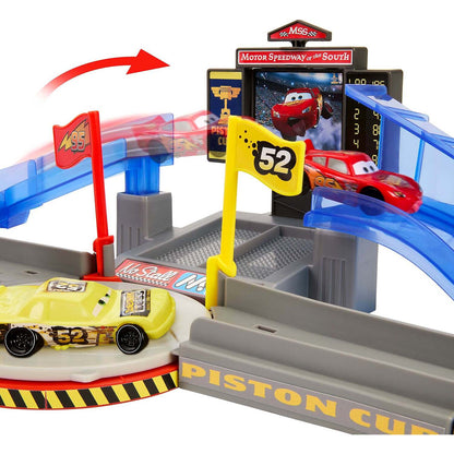 Disney -  Pixar - Cars Piston Cup Stunting Speedway Track Playset with Lightning Mcqueen Toy Car - Mattel