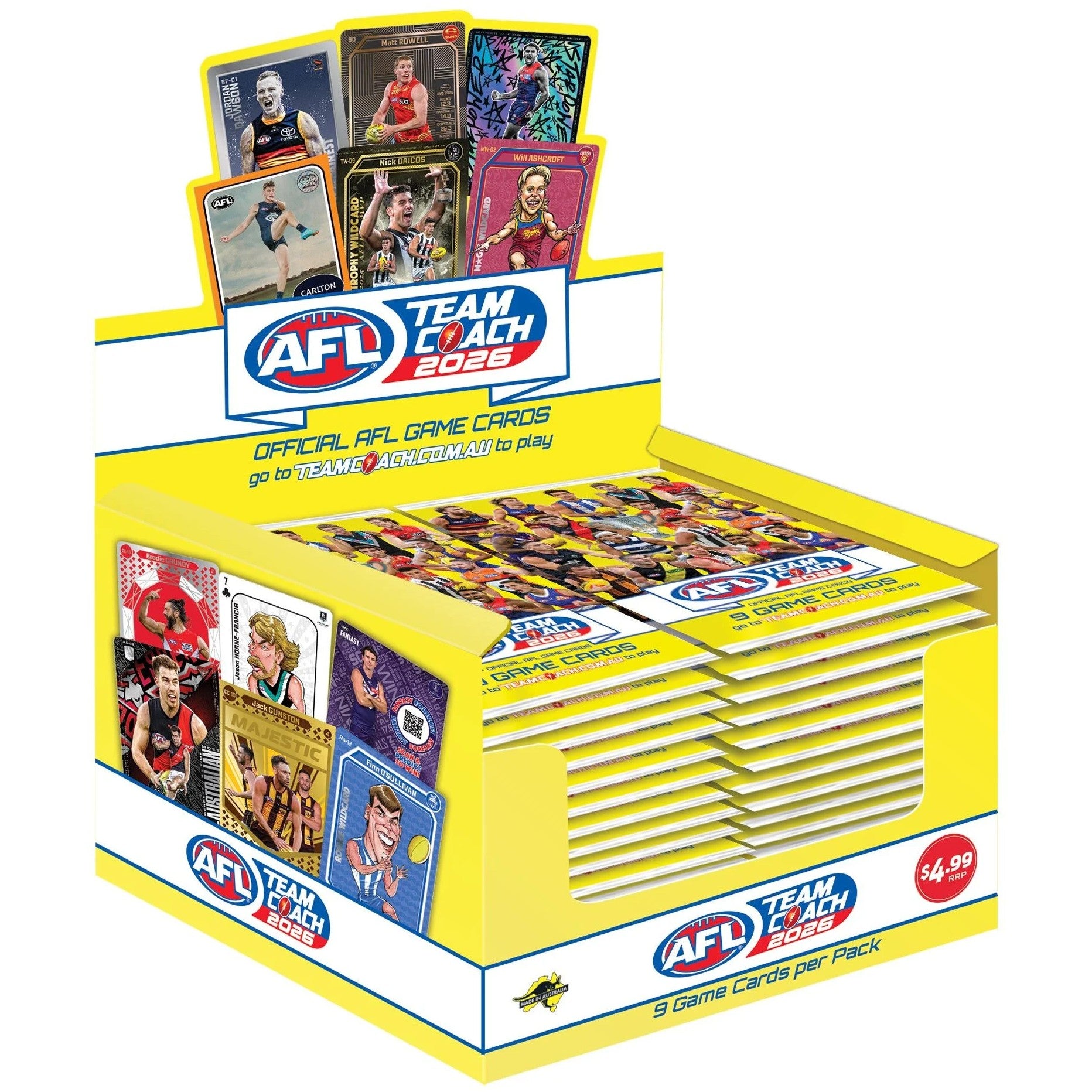 AFL - TEAMCOACH 2026 Footy Trading Game Card Packs - Box of 36 Packs S