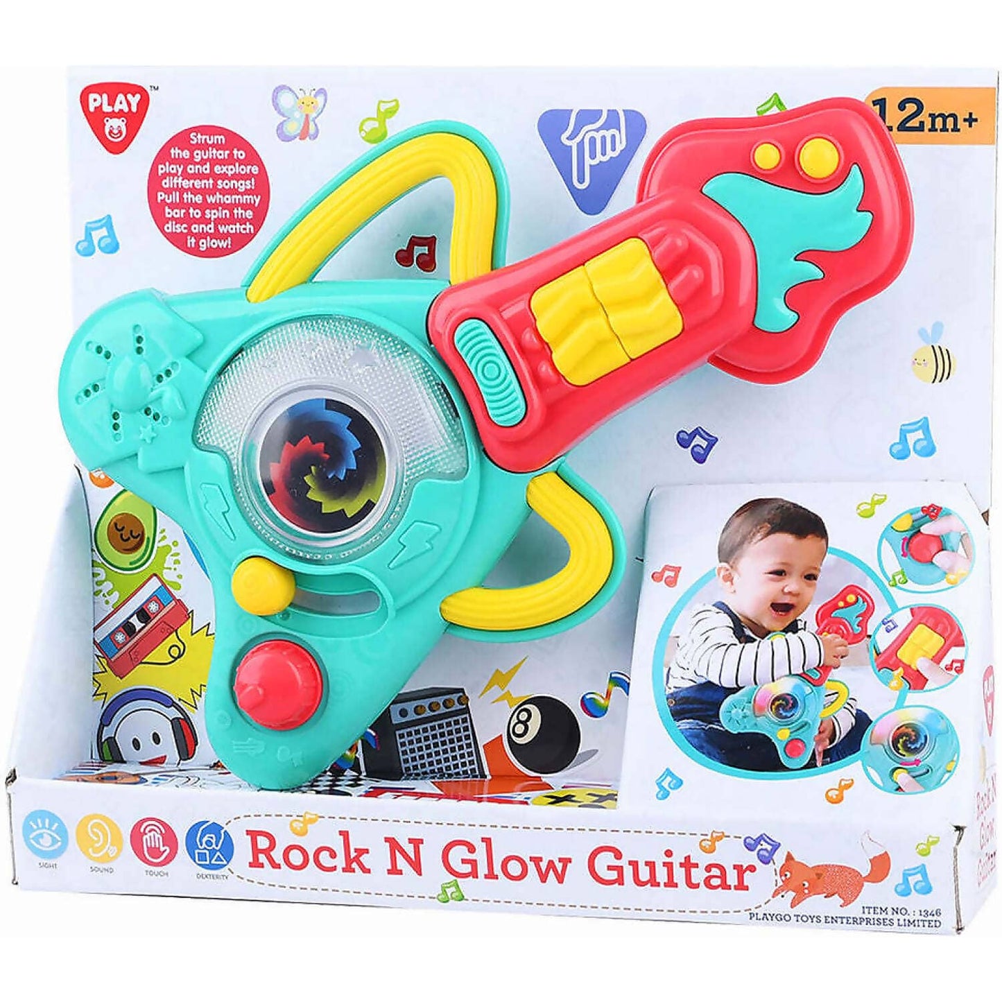 Playgo Toys Ent. Ltd  -  Battery Operated Rock N Glow Guitar Assorted Colors (chosen At Random)