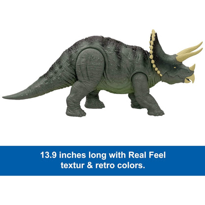 Jurassic World - Legacy Collection Reimagined Real Feel Triceratops Roaring Dinosaur Action Figure - Mattel