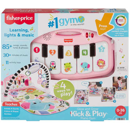 Fisher-Price - Glow And Grow Kick & Play Piano Gym - Pink
