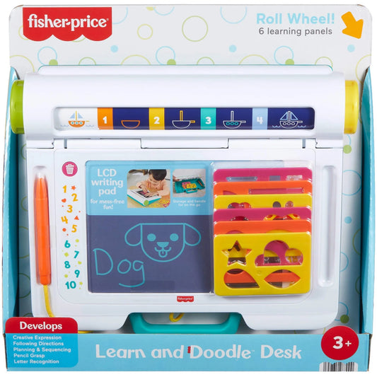 Fisher-Price - Learn & Doodle Desk Mess-Free Writing & Drawing Tablet With LCD Screen - Mattel