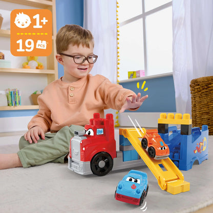 MEGA BLOKS - First Builders Build & Race Rig Toy Blocks - Mattel