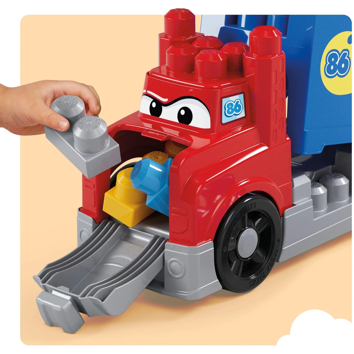 MEGA BLOKS - First Builders Build & Race Rig Toy Blocks - Mattel