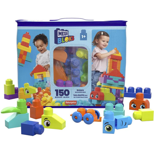 MEGA BLOKS - Fisher-Price Bigger Building Bag 150 Blocks - Mattel