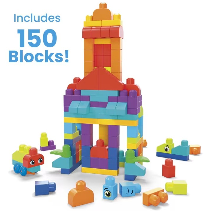 MEGA BLOKS - Fisher-Price Bigger Building Bag 150 Blocks - Mattel
