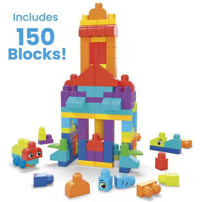 MEGA BLOKS - Fisher-Price Bigger Building Bag 150 Blocks - Mattel