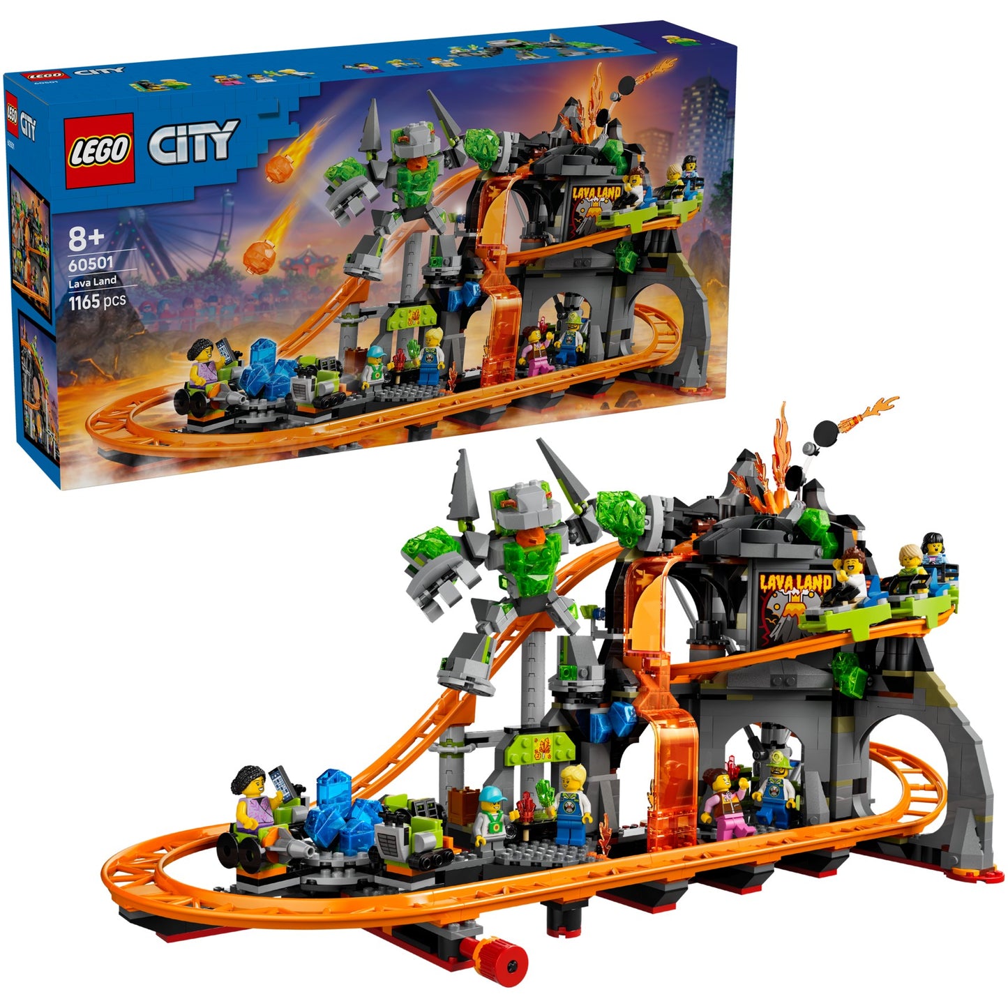 LEGO 60501 Lava Land Roller Coaster Park - City