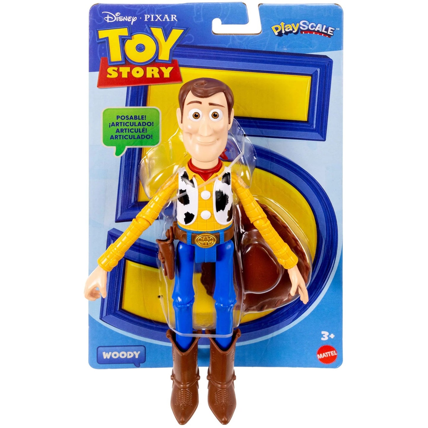 Disney -  and Pixar - Toy Story 5 Woody Action Figure 9-inch Tall Sheriff 14 Posable Joints - Mattel