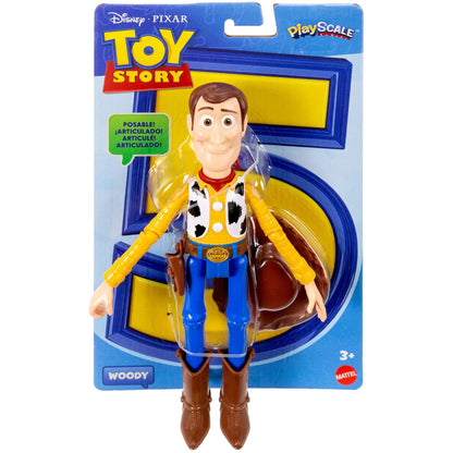 Disney -  and Pixar - Toy Story 5 Woody Action Figure 9-inch Tall Sheriff 14 Posable Joints - Mattel