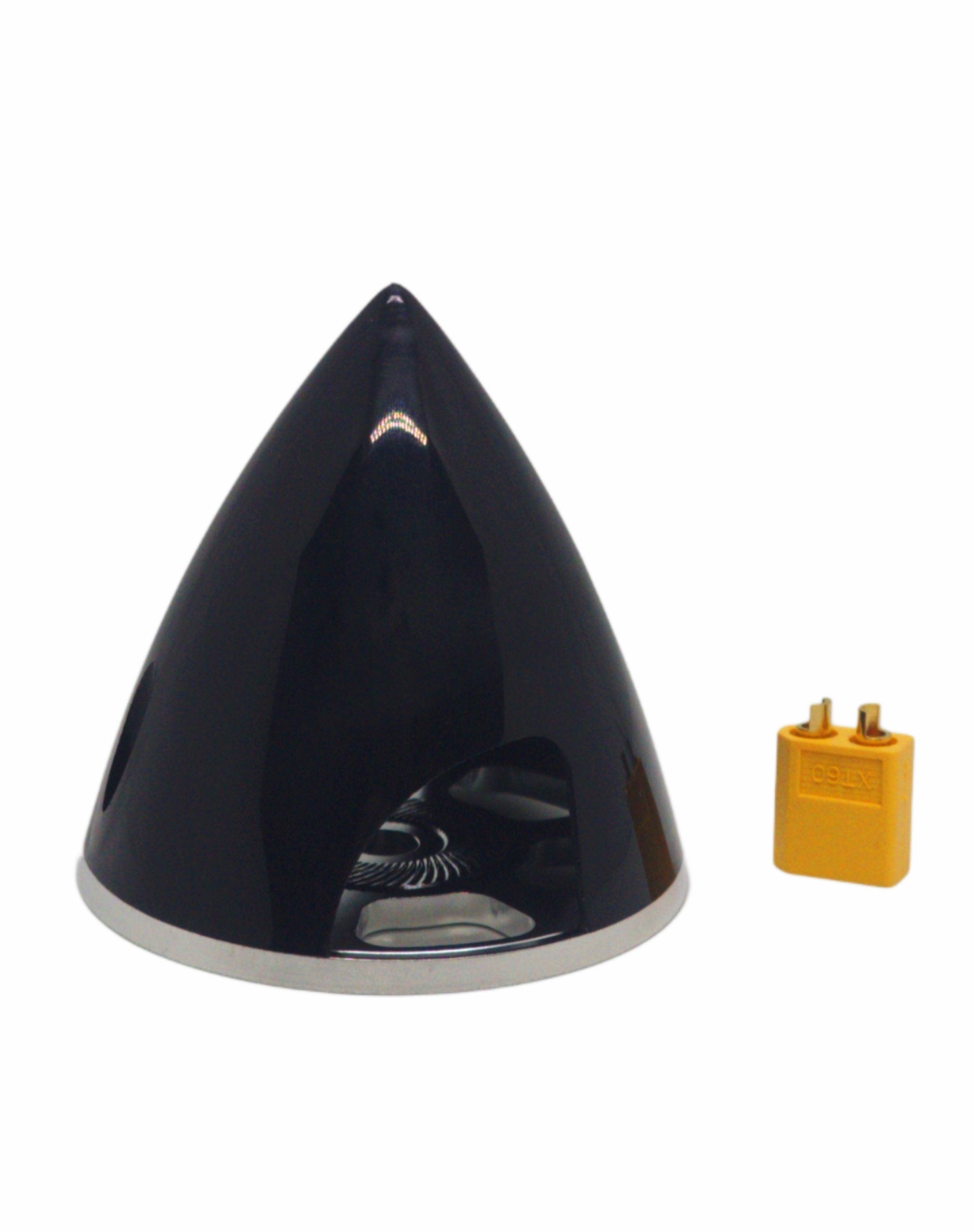 GEMFAN SPINNER 70MM BLACK ALUMINIUM BACKPLATE
