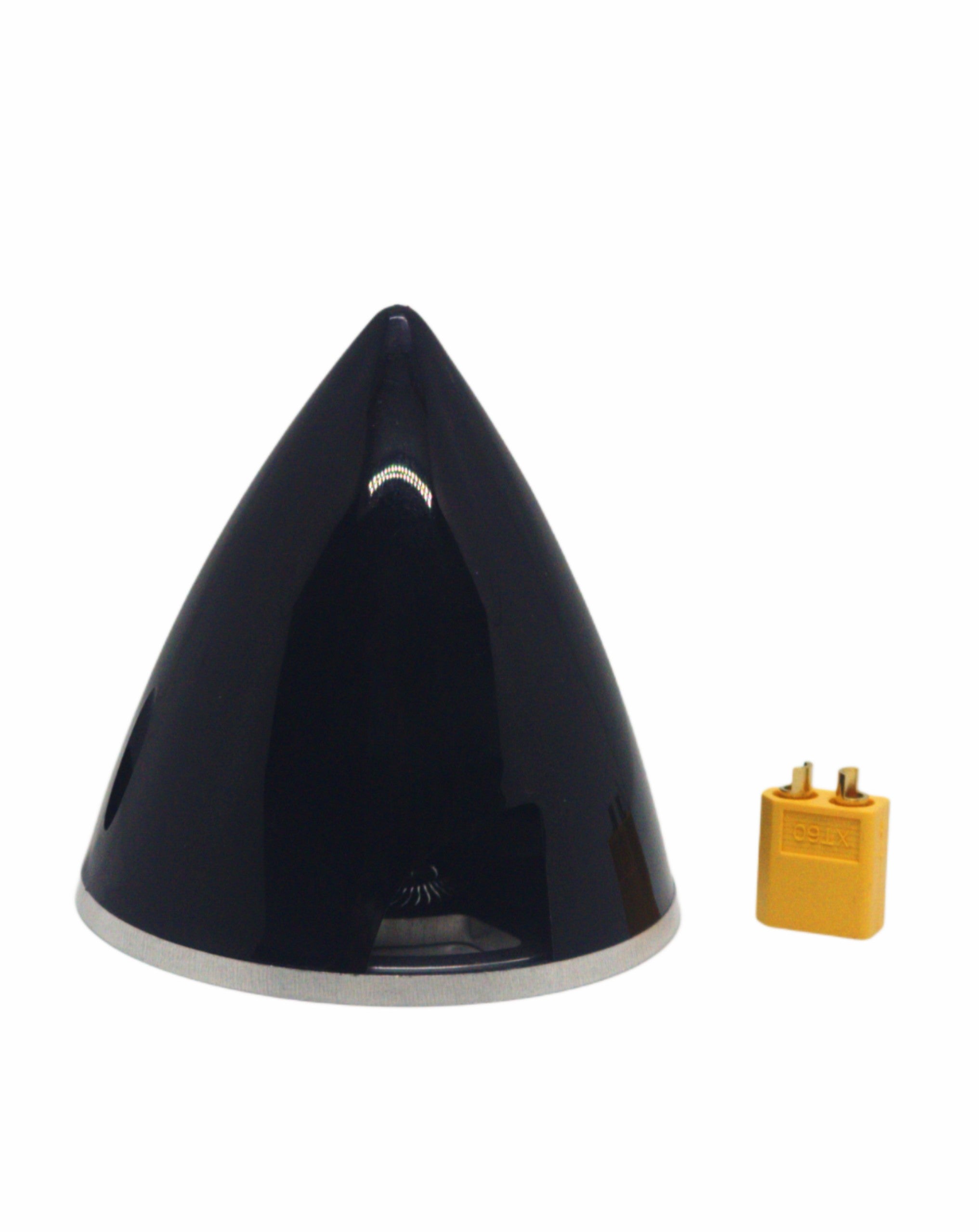 GEMFAN SPINNER 75MM BLACK ALUMINIUM BACKPLATE