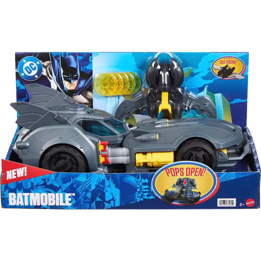 DC - Premier Batlink Batmobile Vehicle Batman Signature Crime Fighting Car with Bat-Drone Cannon - Mattel